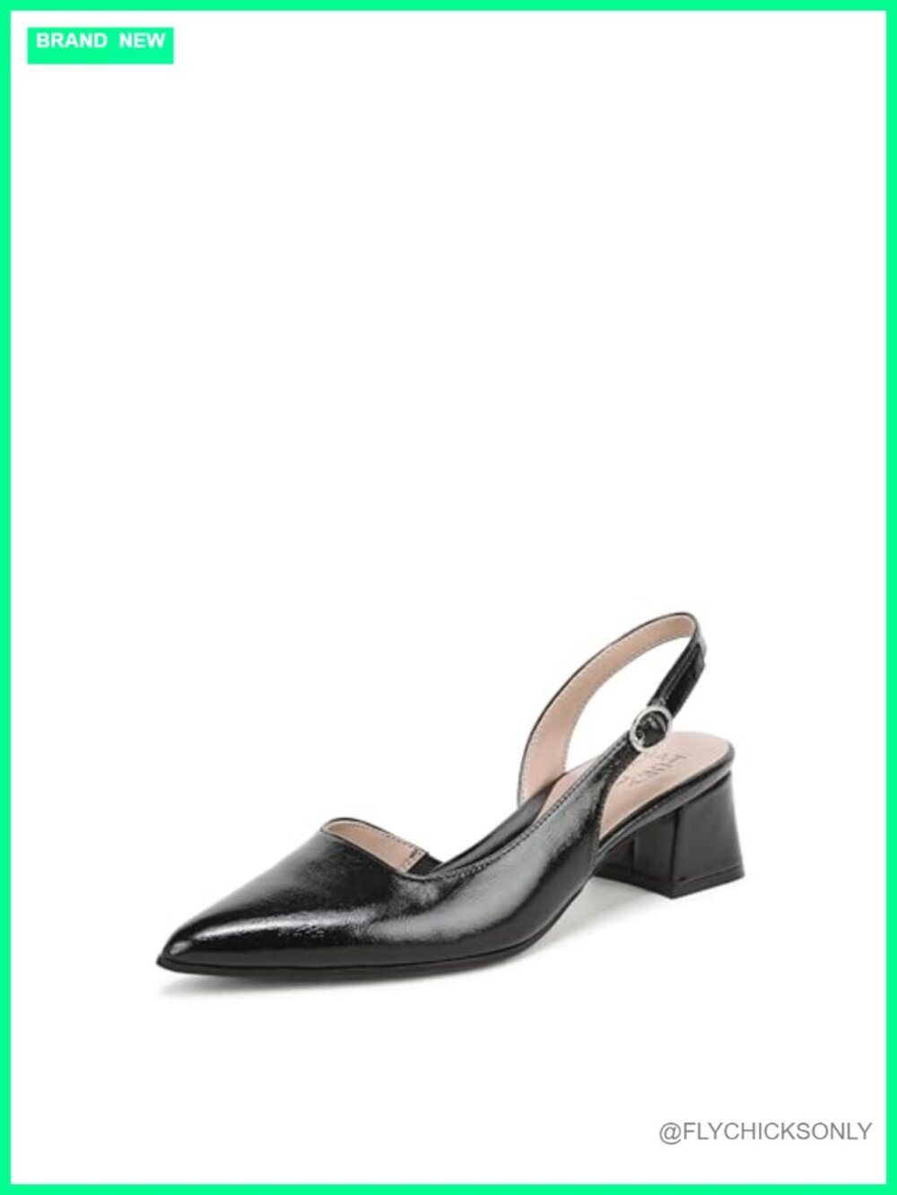 Pointed Toe Slingback Block Heel Dress Pump
